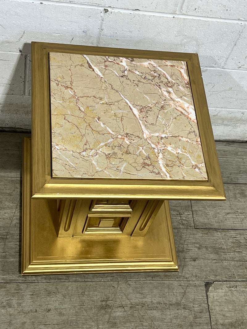 Golden Glimmer Pedestal Table