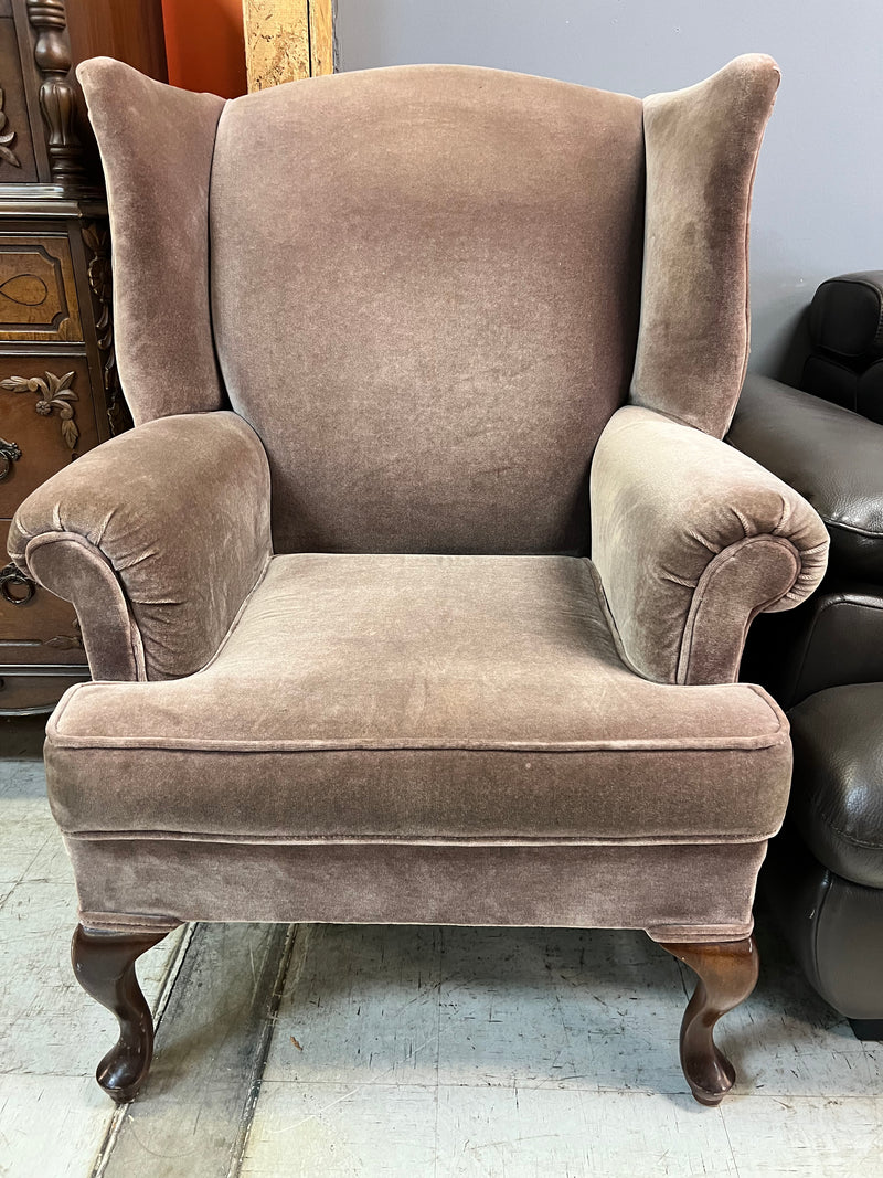 Velvet Wingback Arm Chair