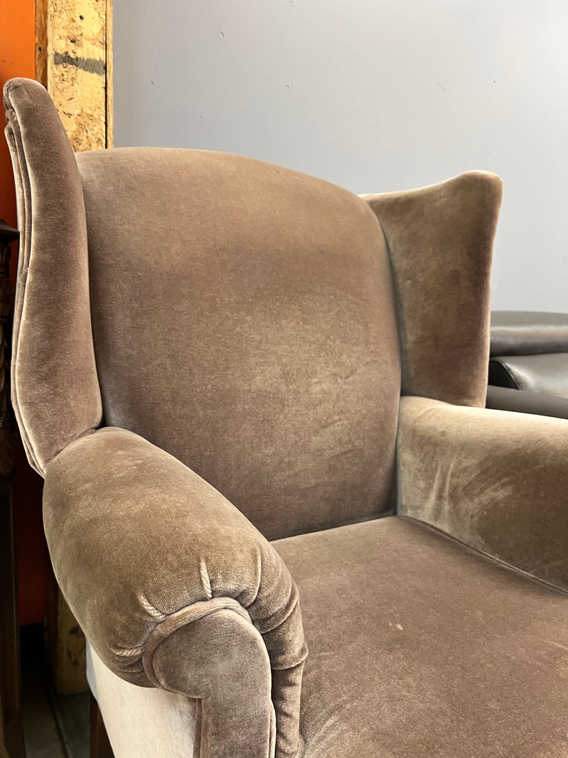 Velvet Wingback Arm Chair