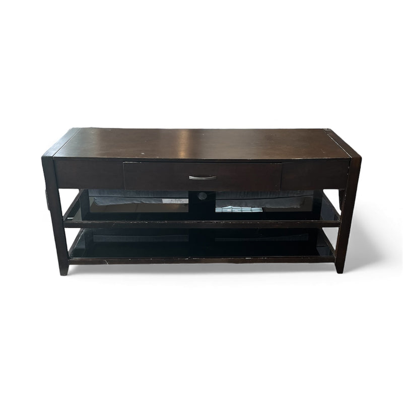 Espresso Console Table With Storage Drawer