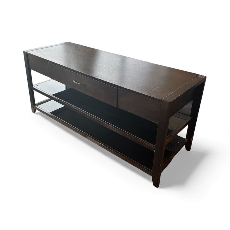 Espresso Console Table With Storage Drawer