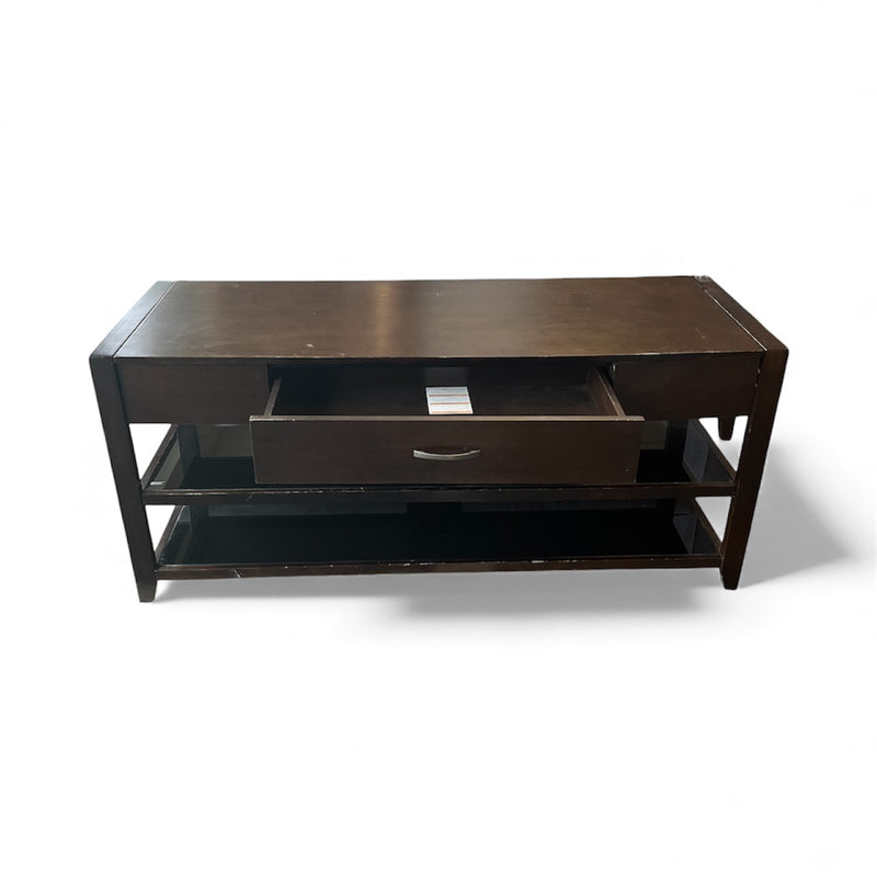 Espresso Console Table With Storage Drawer