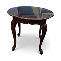 Walnut Round Side Table With Cabriole Legs