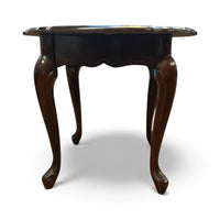 Walnut Round Side Table With Cabriole Legs
