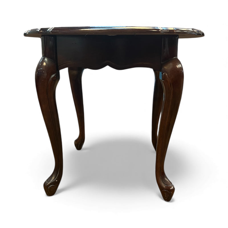 Walnut Round Side Table With Cabriole Legs