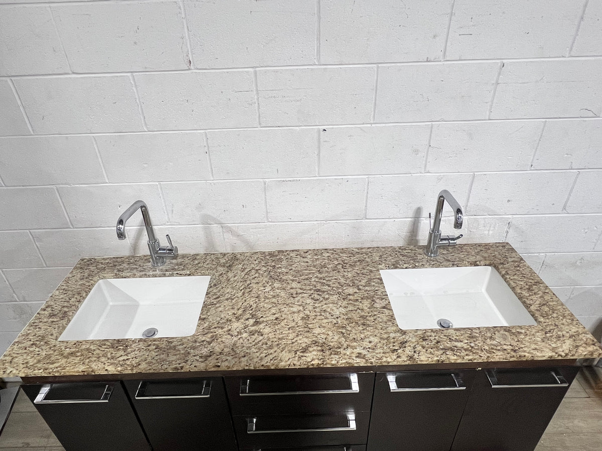 Stone Top Double Vanity