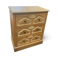 Wooden Cream Toned Dresser With Carvings