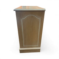 Wooden Cream Toned Dresser With Carvings