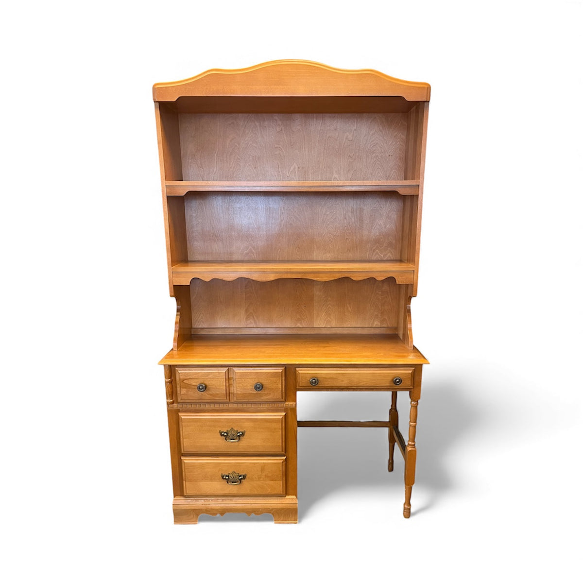Wooden Desk with Hutch