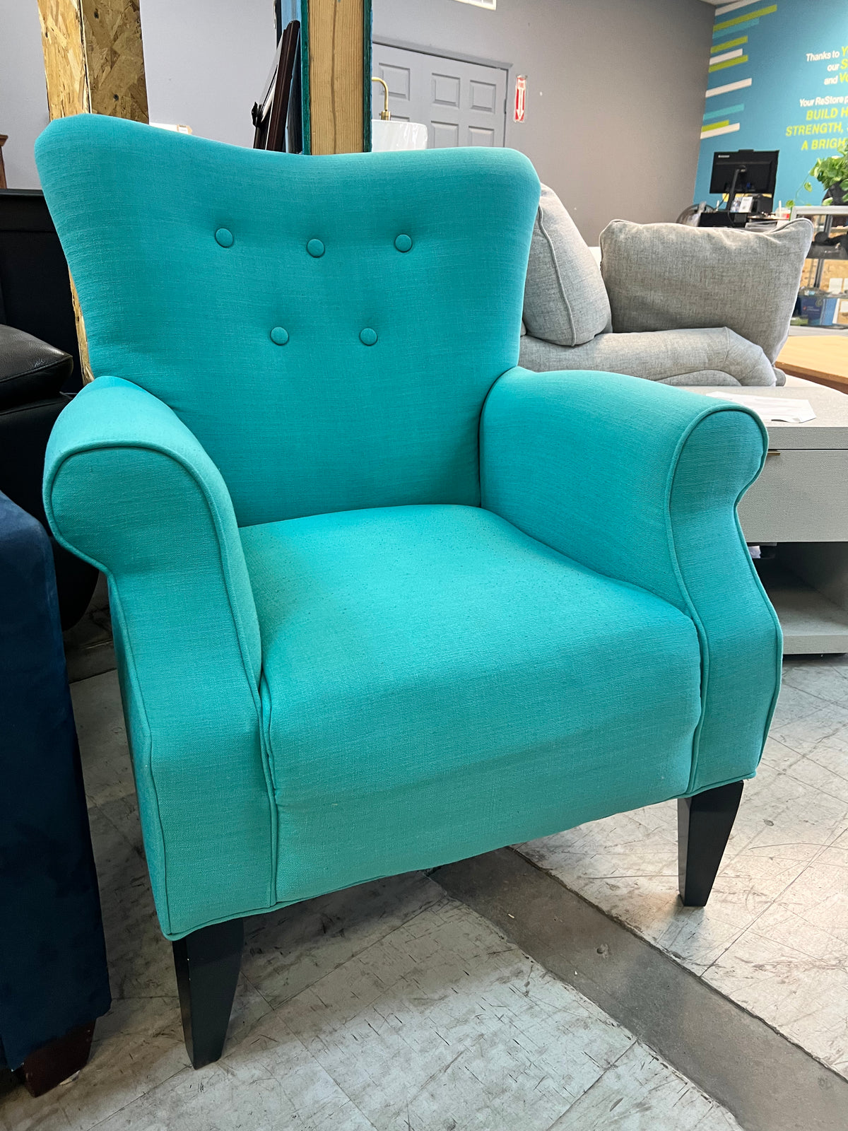 Teal Wingback Chair