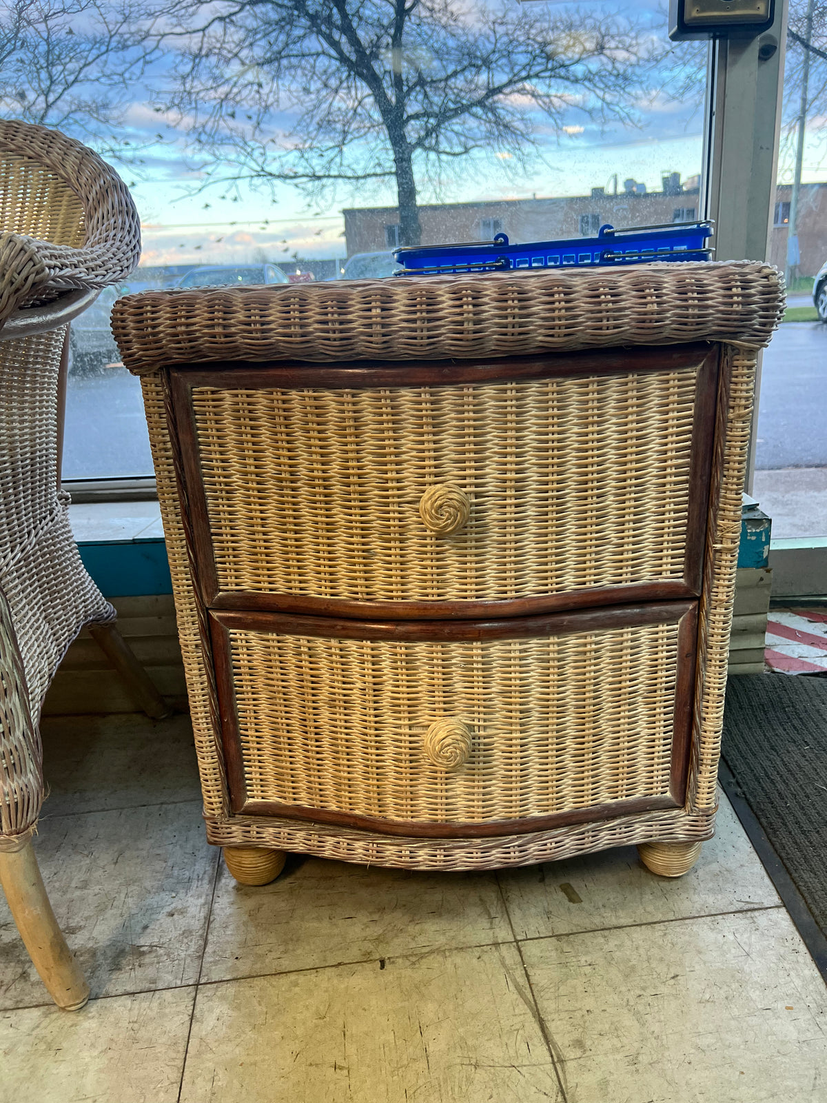 Wicker Chair and Table Set