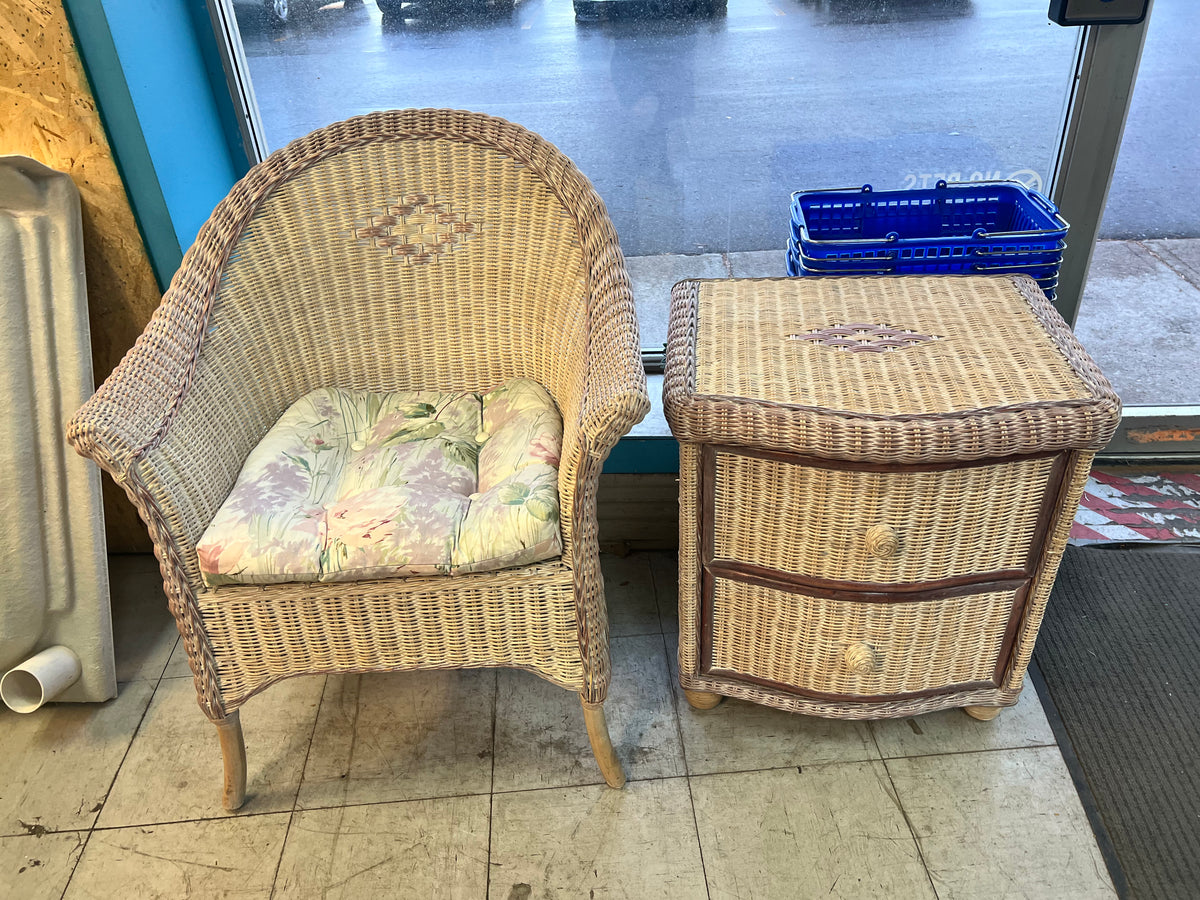 Wicker Chair and Table Set