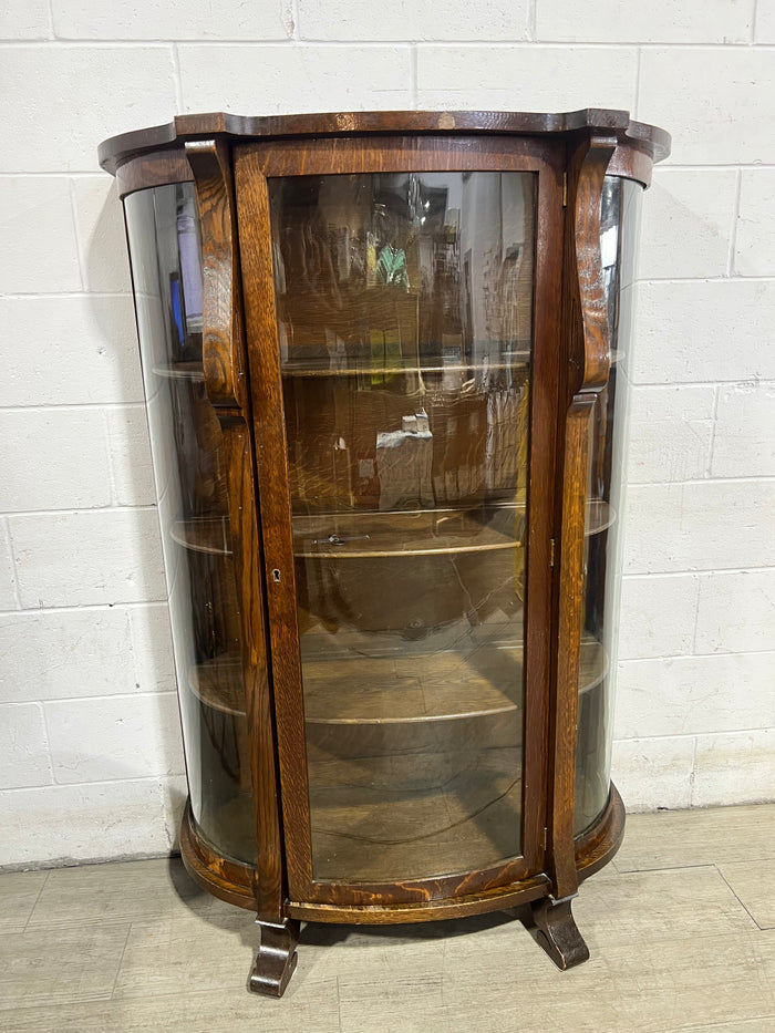 Elegant Curved Display Cabinet
