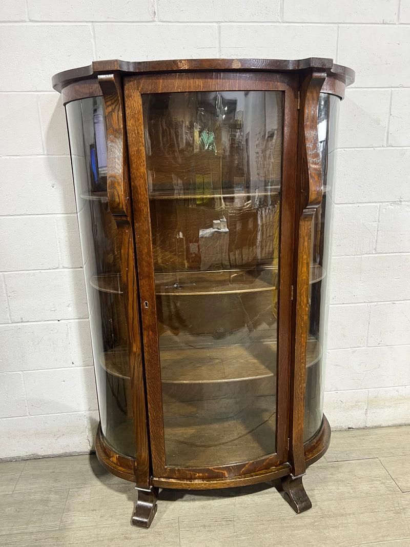 Elegant Curved Display Cabinet