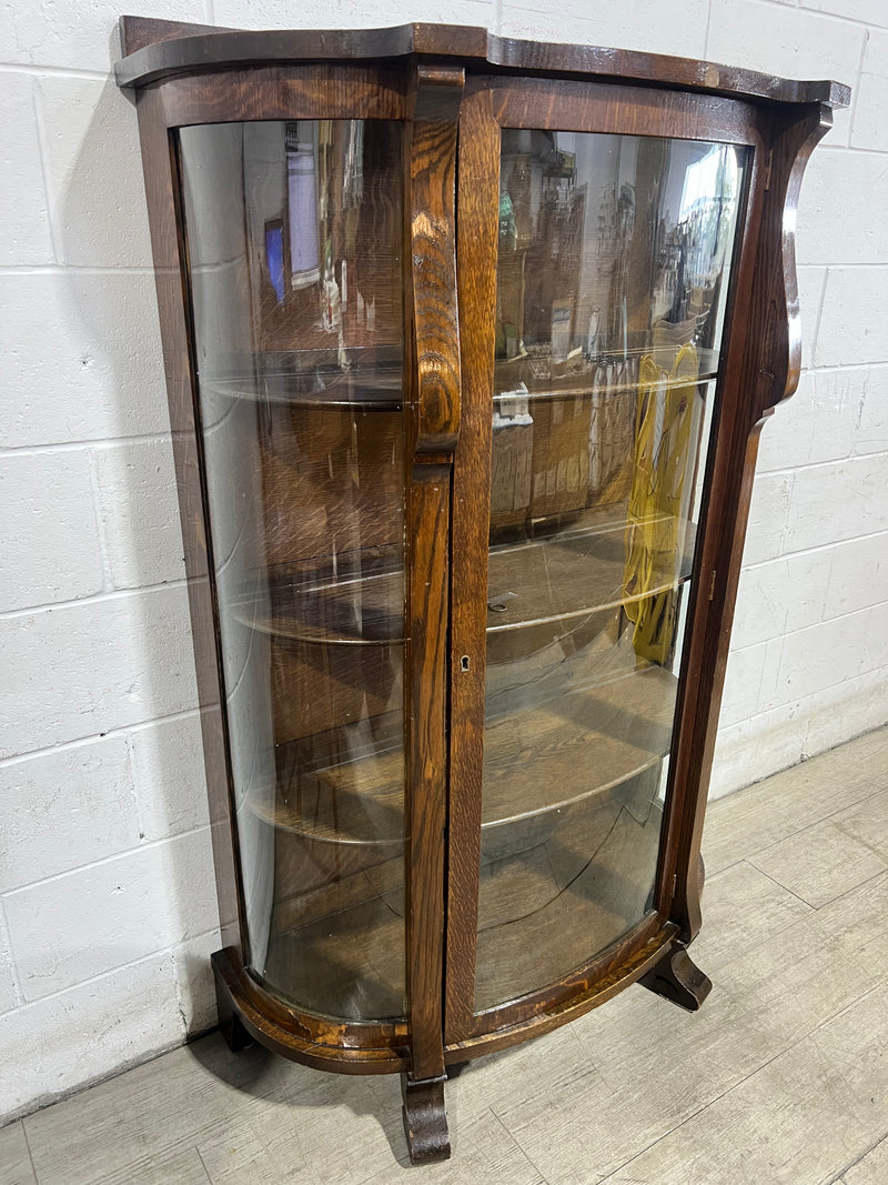 Elegant Curved Display Cabinet