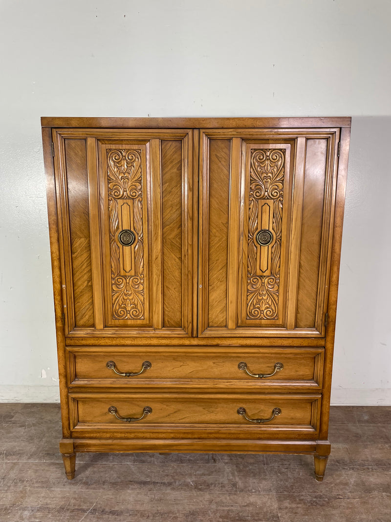 Wood Carved Armoire Wardrobe