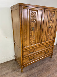 Wood Carved Armoire Wardrobe