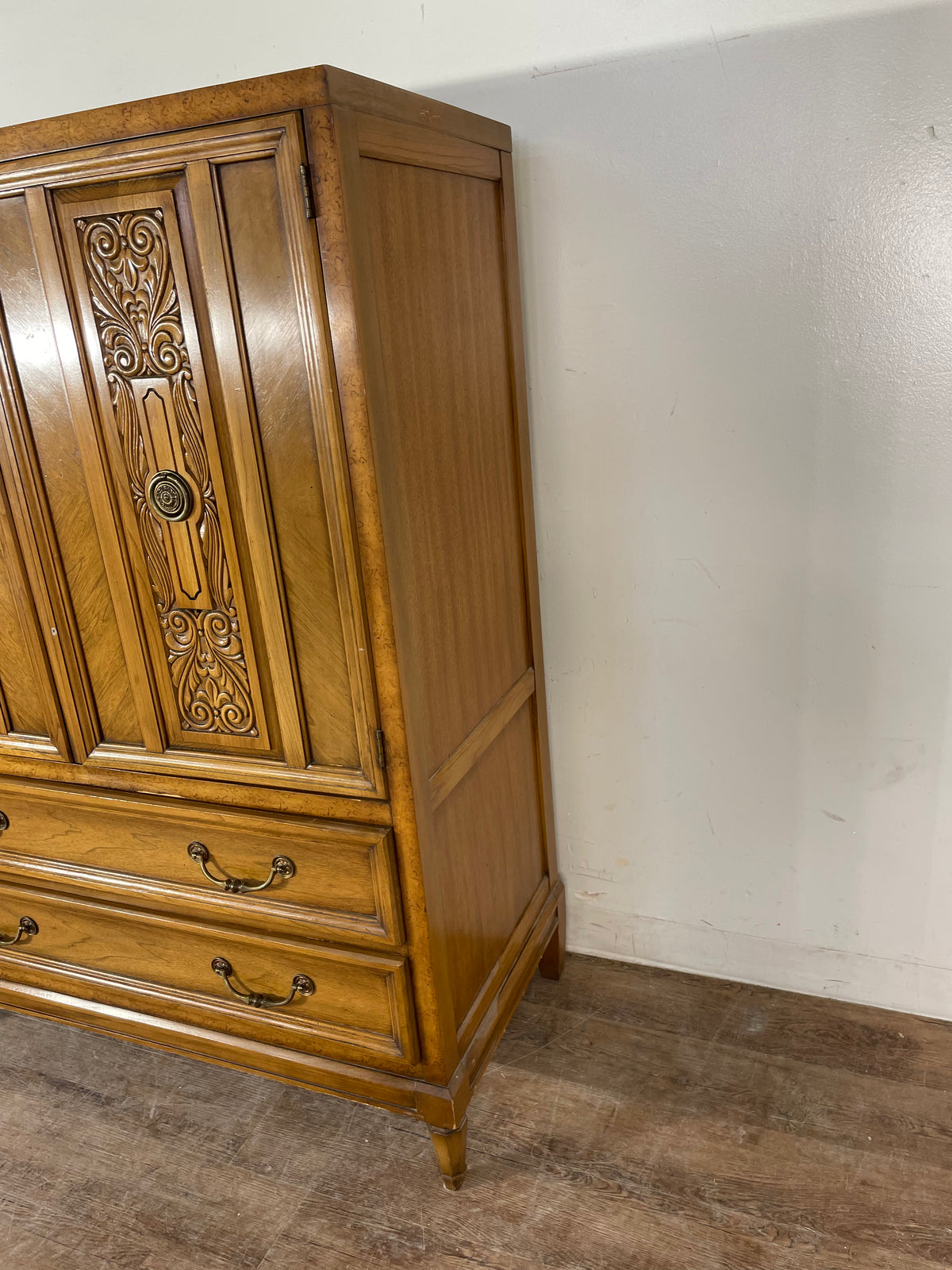 Wood Carved Armoire Wardrobe