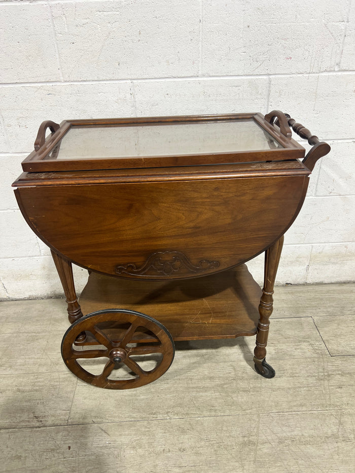 Vintage Craftsman Drop-Leaf Tea Cart
