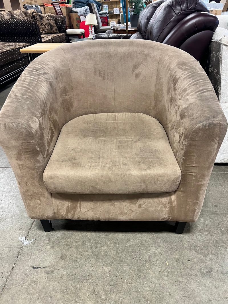 Brown Suede Accent Chair