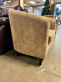 Brown Suede Accent Chair