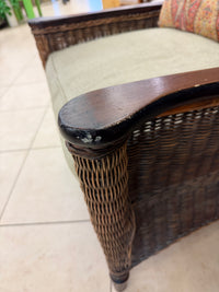 Vintage Wicker Chair with Cushions