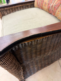 Vintage Wicker Chair with Cushions
