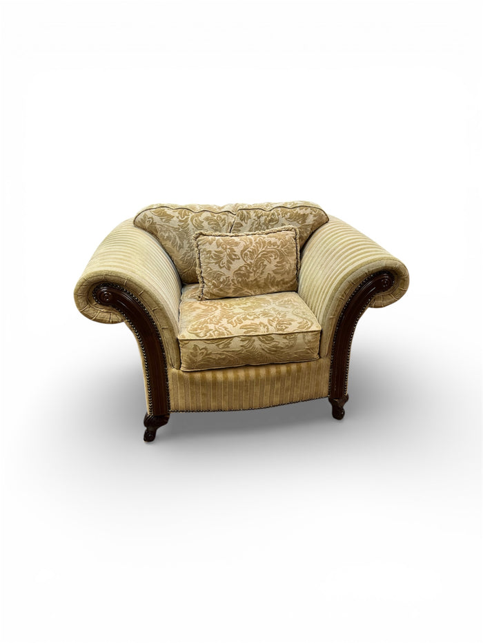 Beige Traditional Upholstered Armchair