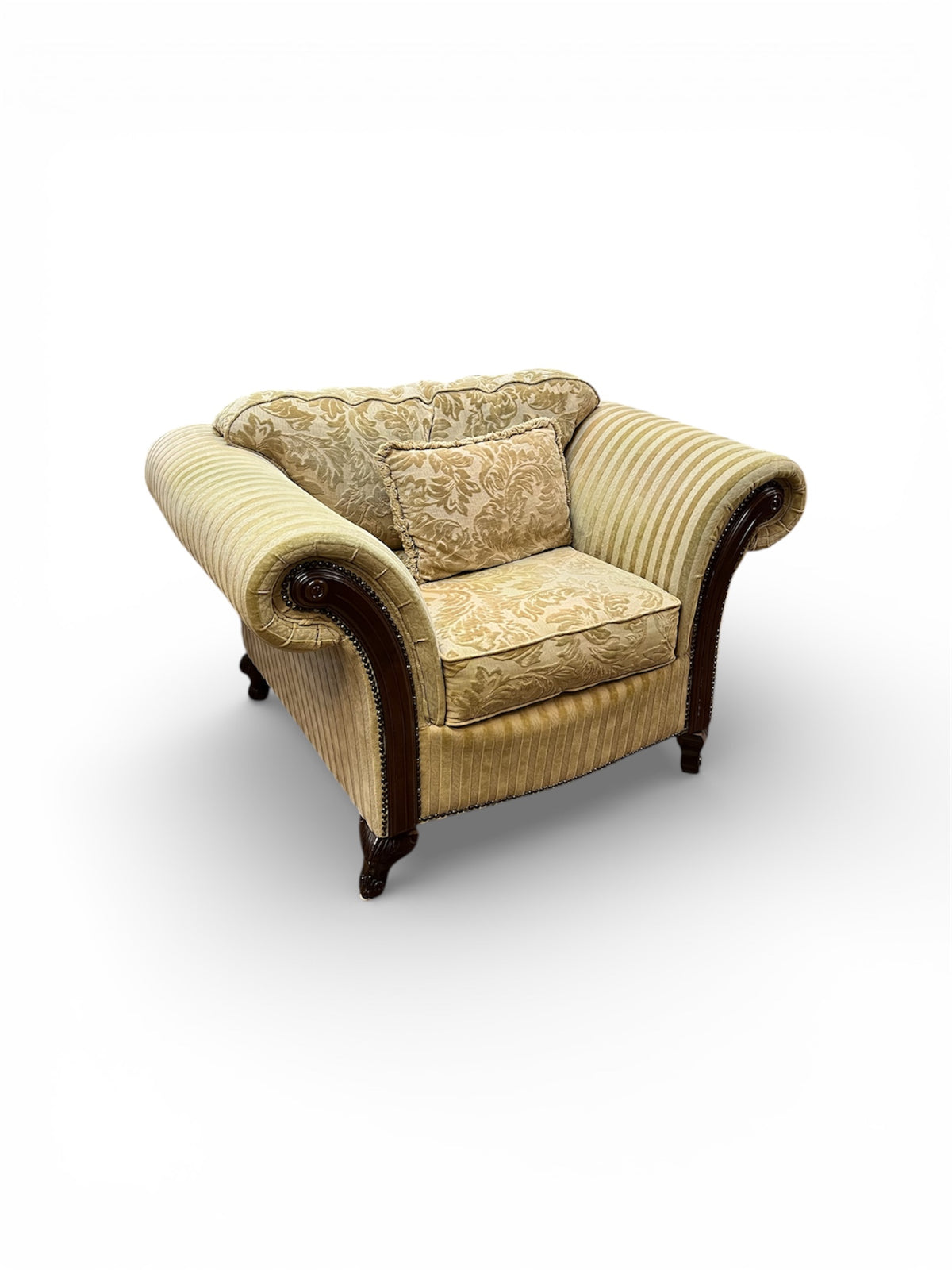 Beige Traditional Upholstered Armchair