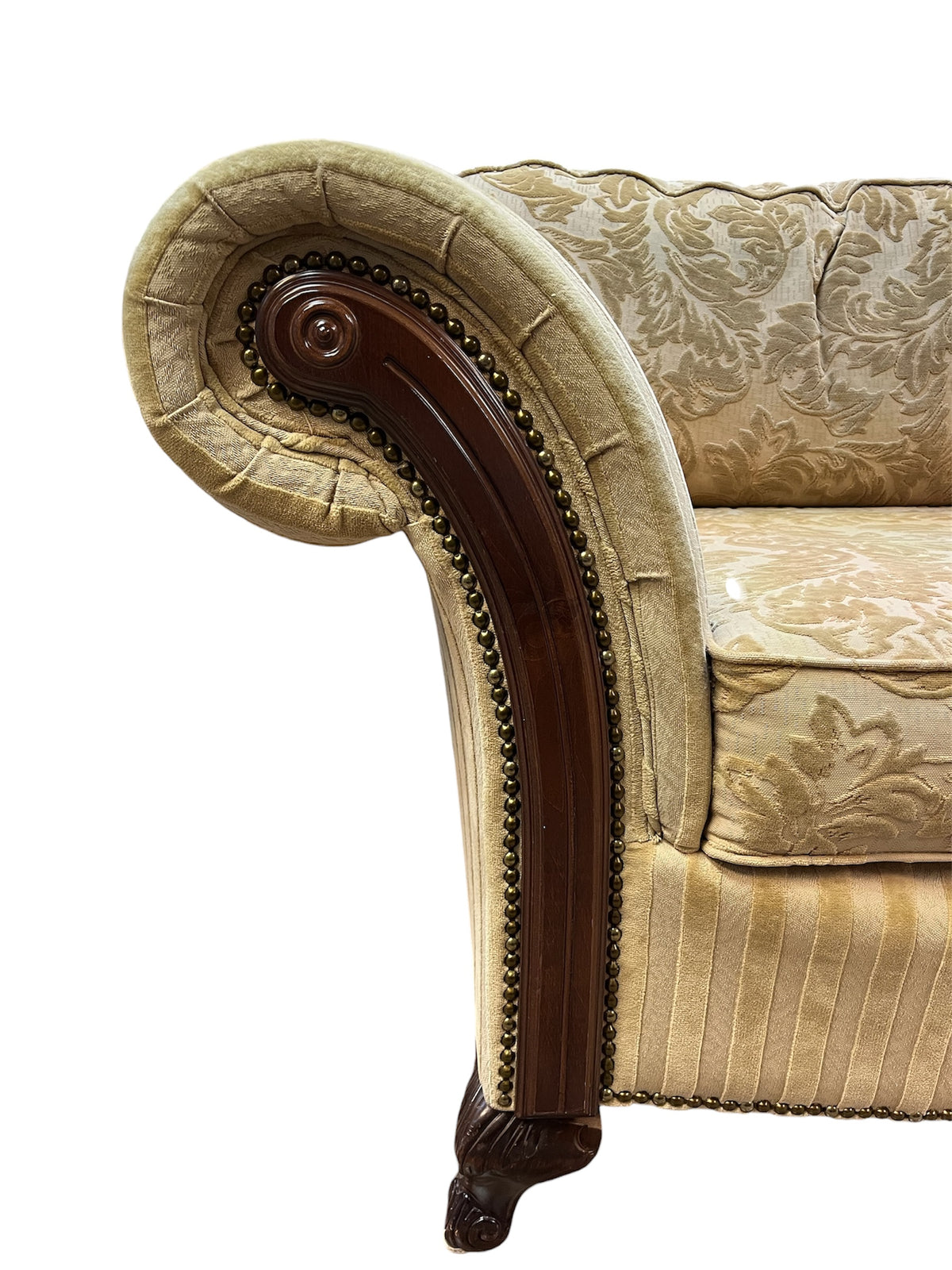 Beige Traditional Upholstered Armchair