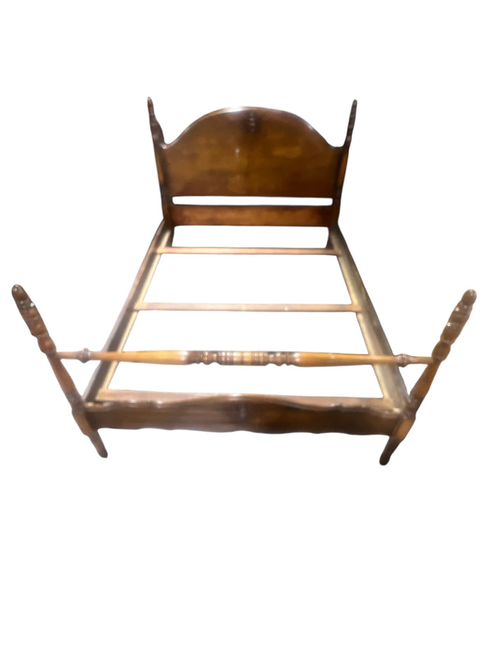 Classic Carved Wood Double Bed Frame