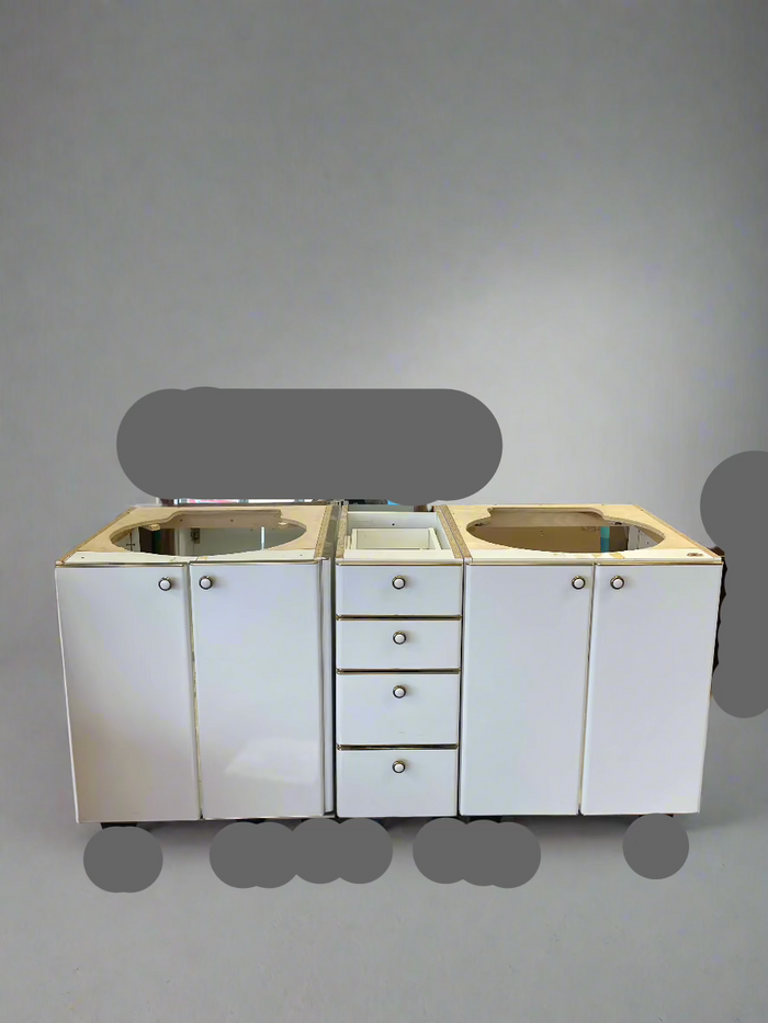 White 3-Piece Double Sink Vanity