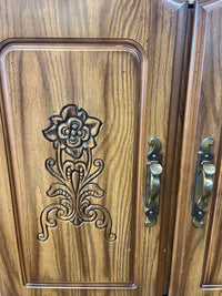 Wood Storage Armoire With Drawers