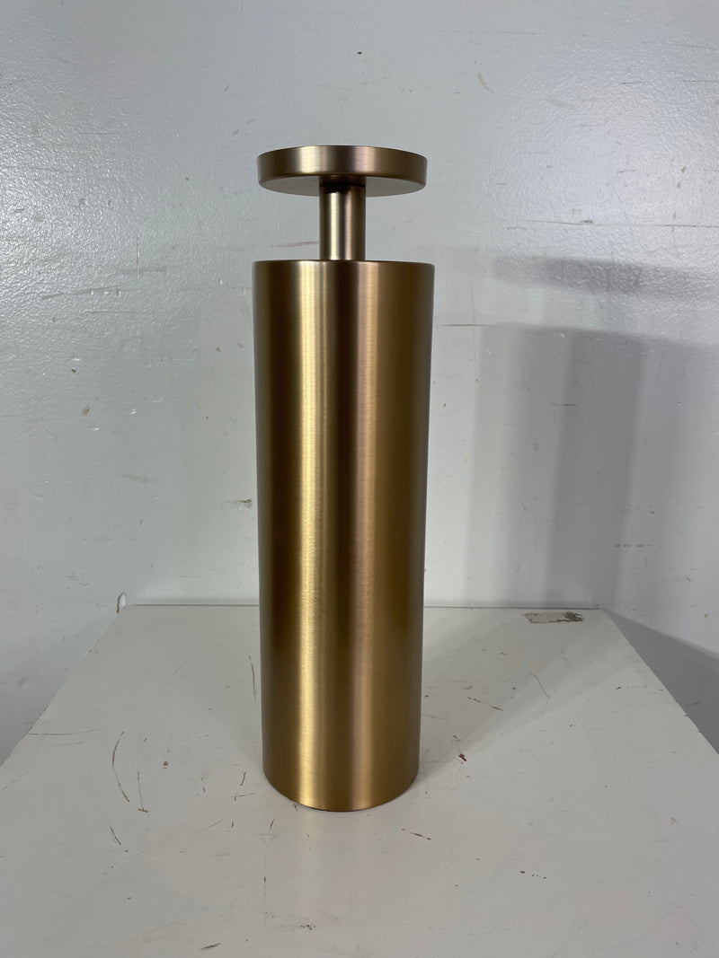 Large Brushed Gold Candle Holder