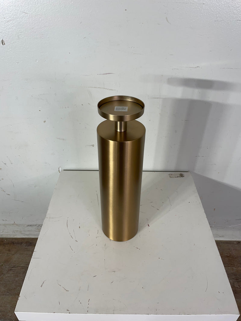 Large Brushed Gold Candle Holder