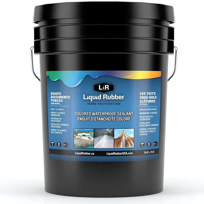 Liquid Rubber Color Waterproof Sealant - Multi-Surface Leak Repair Indoor and Outdoor Coating, Water-Based, Easy to Apply, White, 5 Gallon