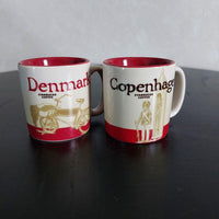 Complete Set of Two Starbucks Collectable 3 oz Espresso Mugs (Copenhagen/Denmark)