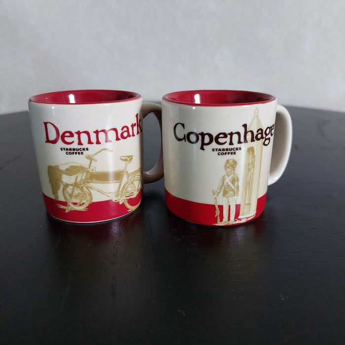 Complete Set of Two Starbucks Collectable 3 oz Espresso Mugs (Copenhagen/Denmark)