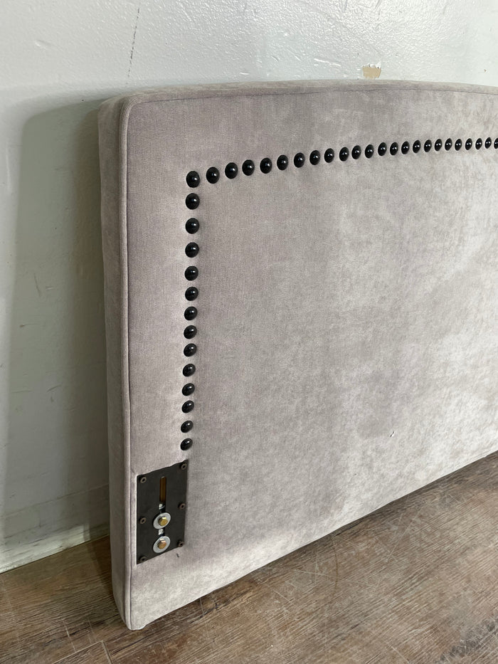 Queen Grey Black Studded Headboard