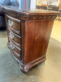 Ornate Traditional Dark Wood Nightstand
