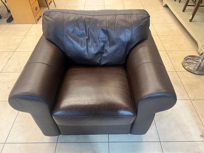 Deep Brown Leather Club Chair