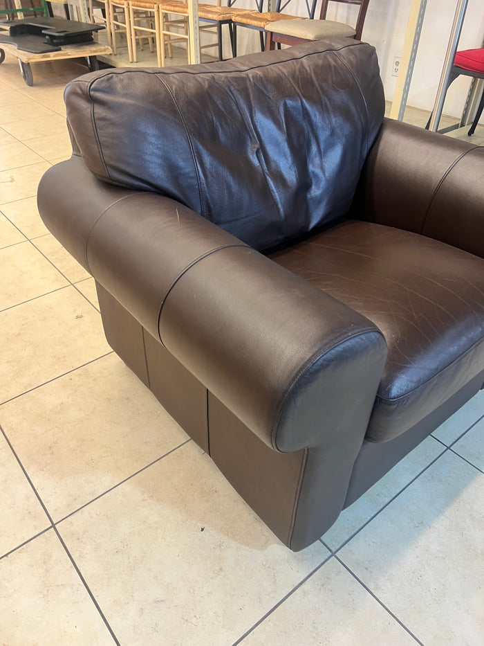 Deep Brown Leather Club Chair