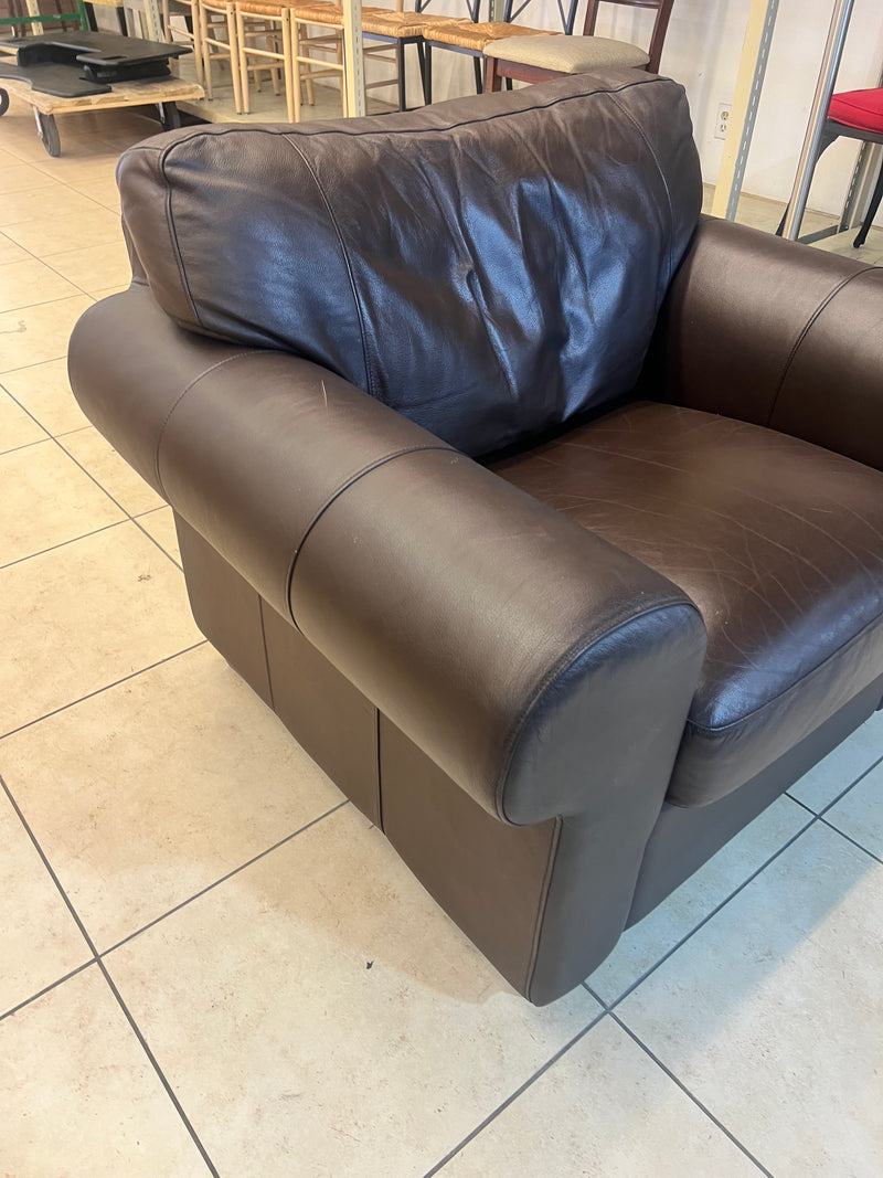 Deep Brown Leather Club Chair