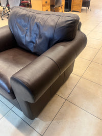 Deep Brown Leather Club Chair