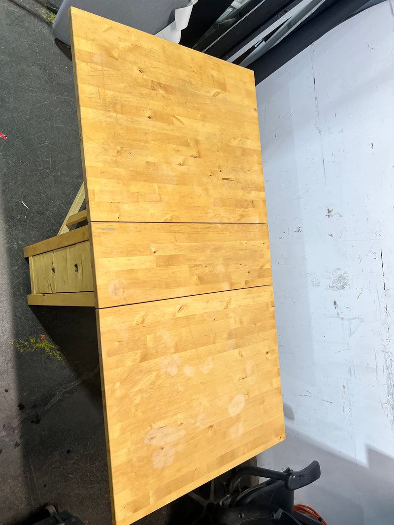 Butcher Block Drop-Leaf Table with Storage