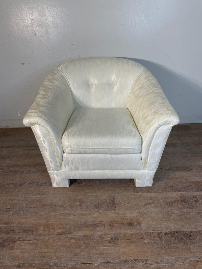 White Tufted Armchair