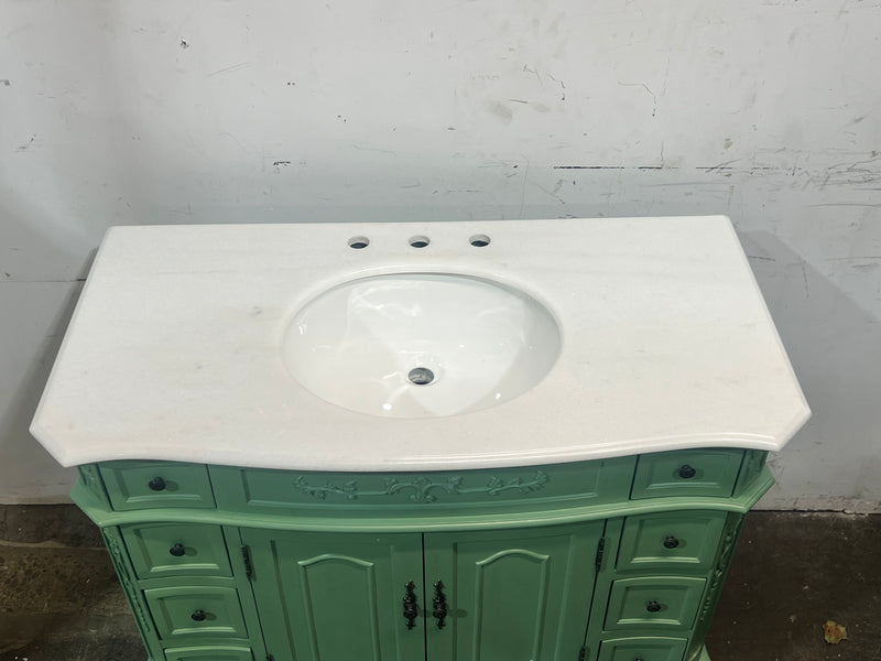 Lunette 42'' Single Bathroom Vanity with Engineered Marble Top