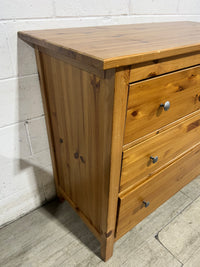 Natural Wood Three-Drawer Chest