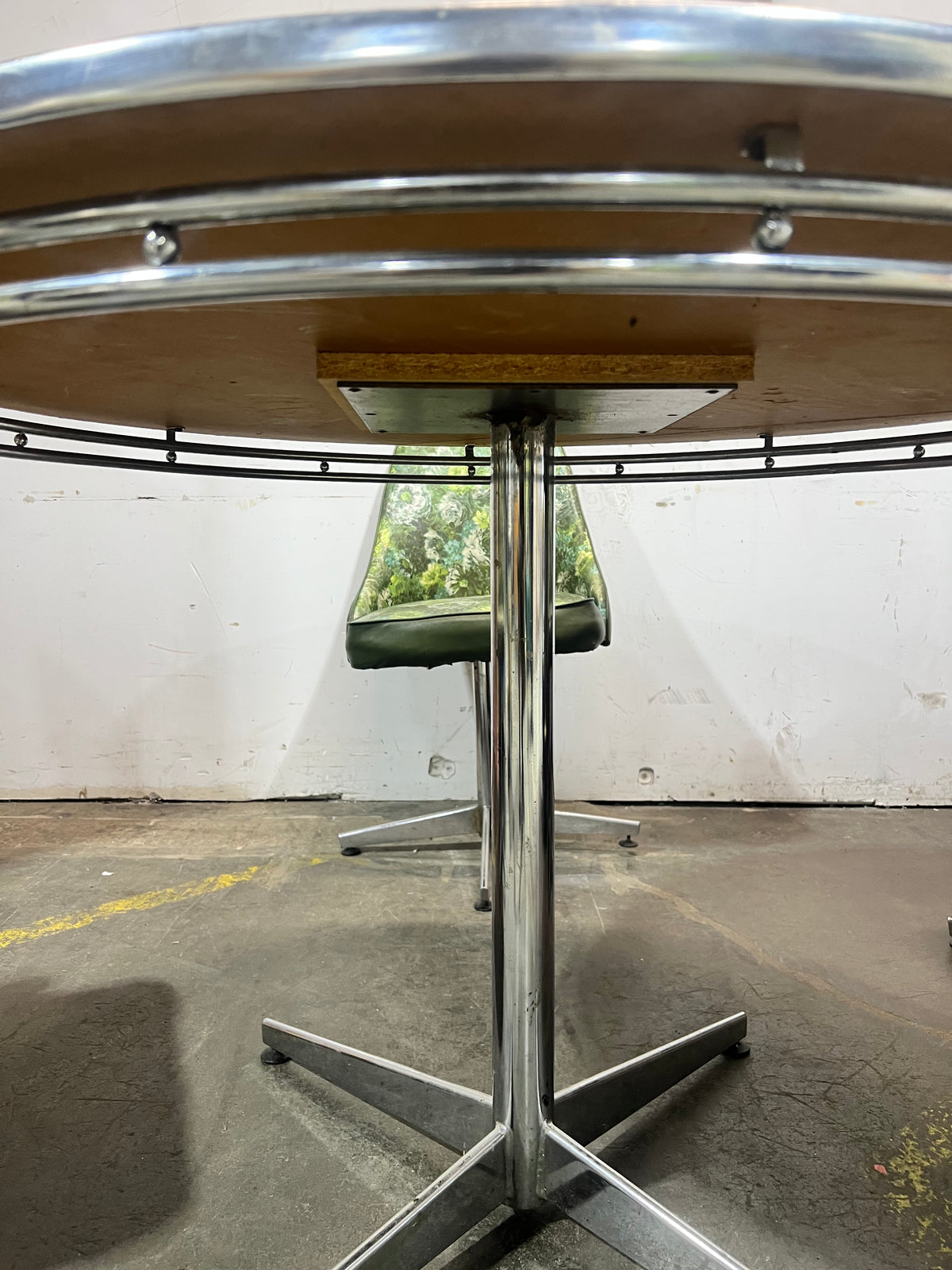 Mid Century Green Marble-Look Dining Set - 3 Chairs