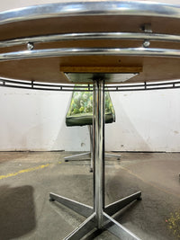 Mid Century Green Marble-Look Dining Set - 3 Chairs